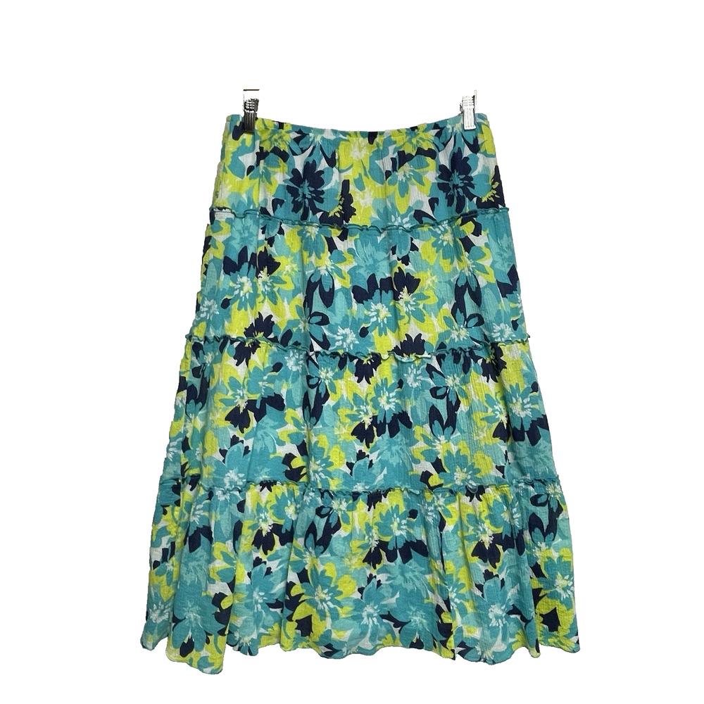 Lark Lane Women's Multicolor Floral Pull On Lined Skirt - Size M